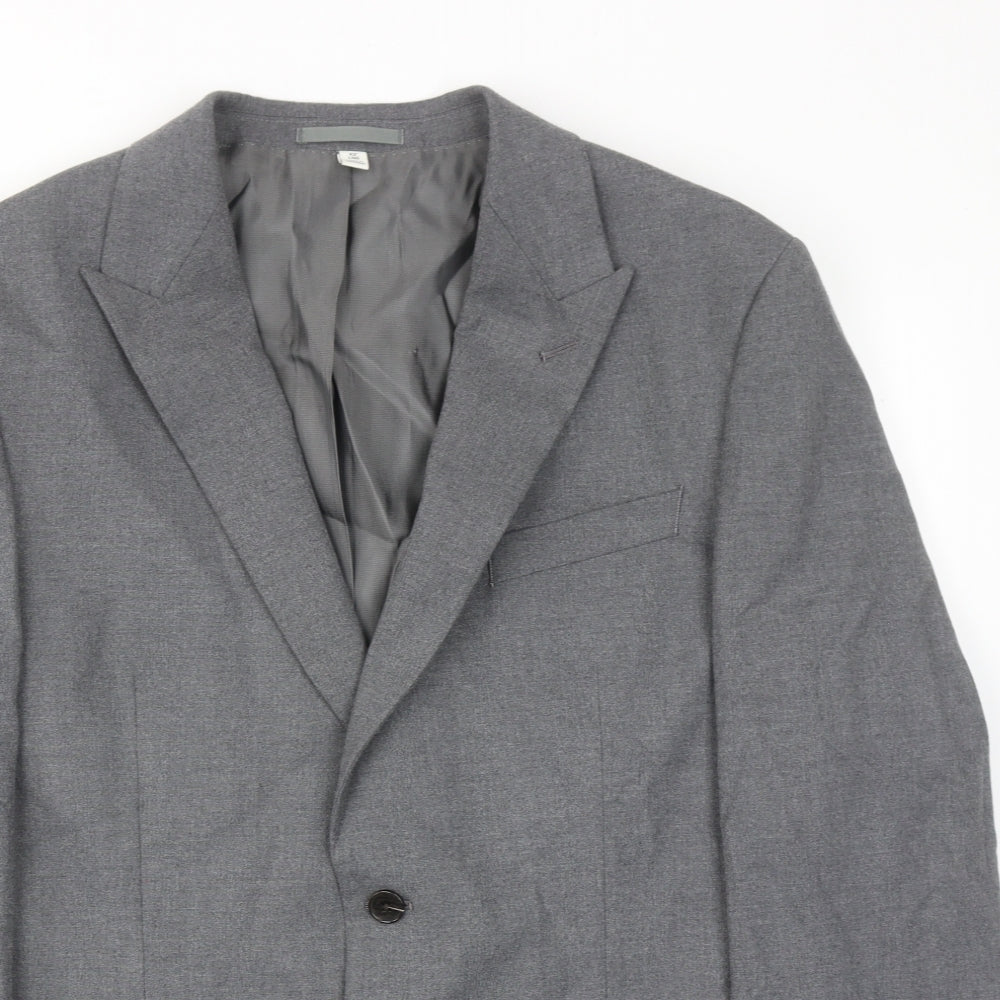 Autograph Mens Grey Polyester Jacket Suit Jacket Size 42 Regular