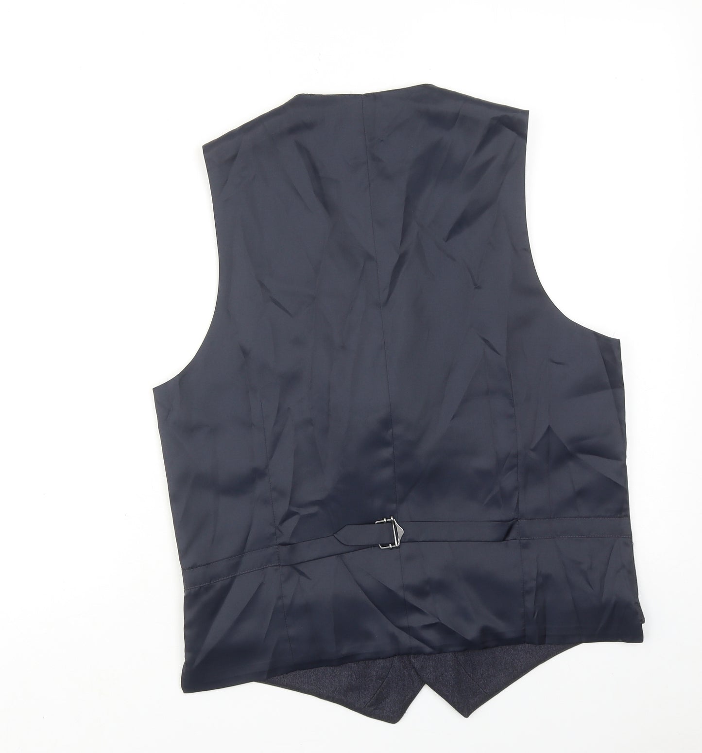 Marks and Spencer Mens Blue Polyester Jacket Suit Waistcoat Size 38 Regular