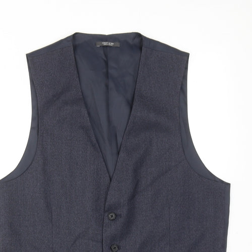 Marks and Spencer Mens Blue Polyester Jacket Suit Waistcoat Size 38 Regular