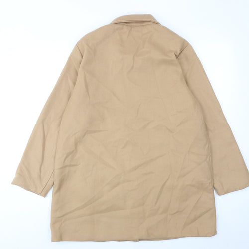 Neuville Womens Beige Overcoat Coat Size 14 Button