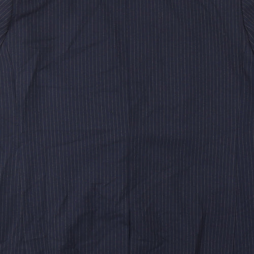 Marks and Spencer Womens Blue Pinstripe Polyester Jacket Suit Jacket Size 18