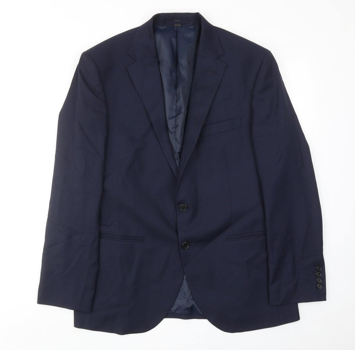 Marks and Spencer Mens Blue Polyester Jacket Suit Jacket Size 42 Regular