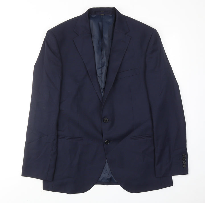 Marks and Spencer Mens Blue Polyester Jacket Suit Jacket Size 42 Regular