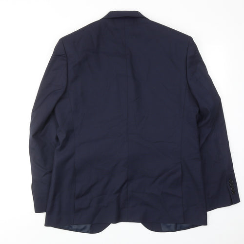 Marks and Spencer Mens Blue Polyester Jacket Suit Jacket Size 42 Regular