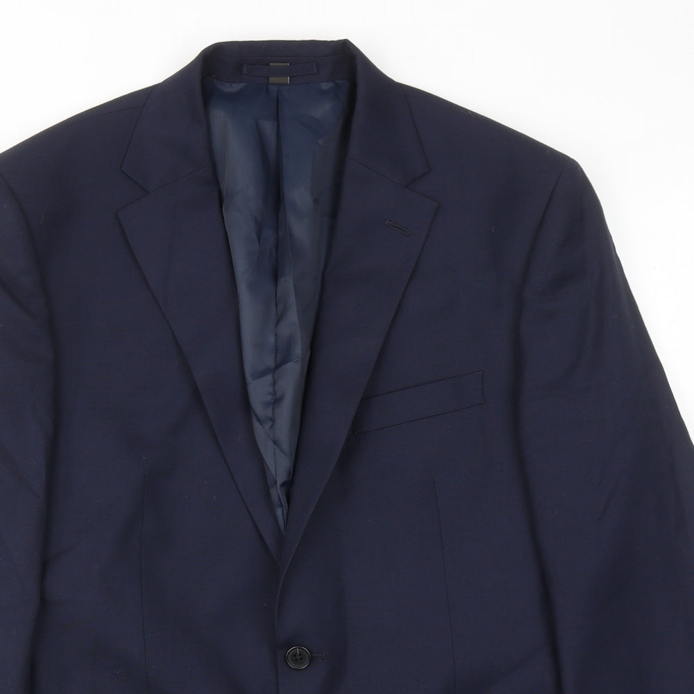 Marks and Spencer Mens Blue Polyester Jacket Suit Jacket Size 42 Regular