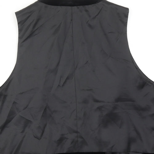 Marks and Spencer Womens Black Cotton Jacket Suit Waistcoat Size 20