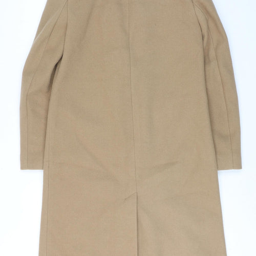 Marks and Spencer Womens Beige Overcoat Coat Size 8 Button