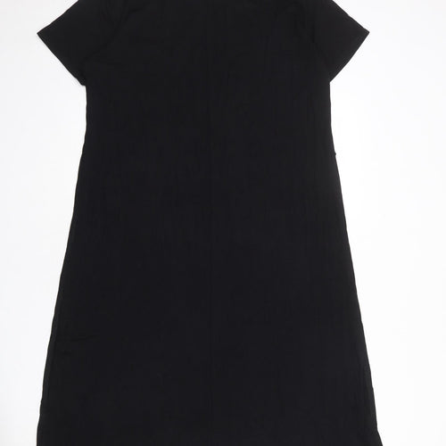 ASOS Womens Black Viscose T-Shirt Dress Size 20 Round Neck Pullover