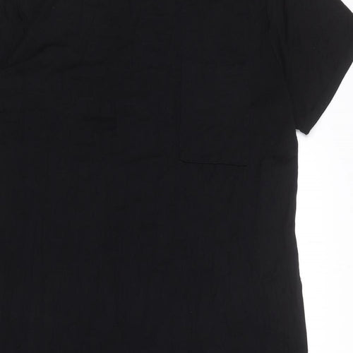 ASOS Womens Black Viscose T-Shirt Dress Size 20 Round Neck Pullover