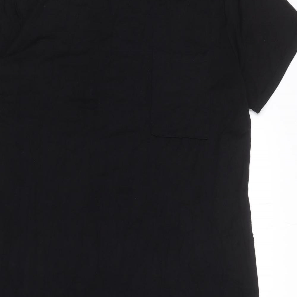 ASOS Womens Black Viscose T-Shirt Dress Size 20 Round Neck Pullover