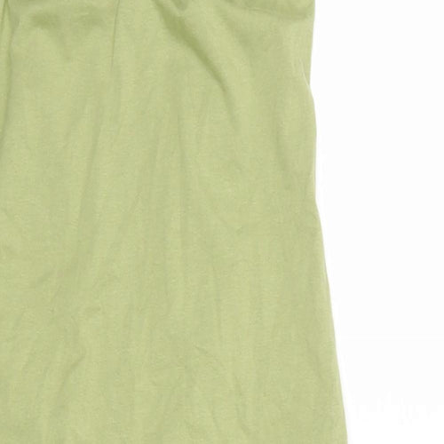 PRETTYLITTLETHING Womens Green Cotton Bodycon Size 12 Halter Button