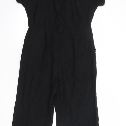 New Look Womens Black Polyester Jumpsuit One-Piece Size 12 Button