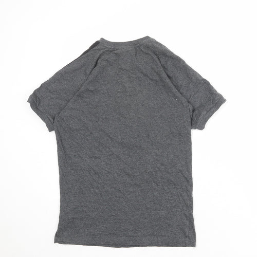 adidas Mens Grey Cotton T-Shirt Size S Round Neck