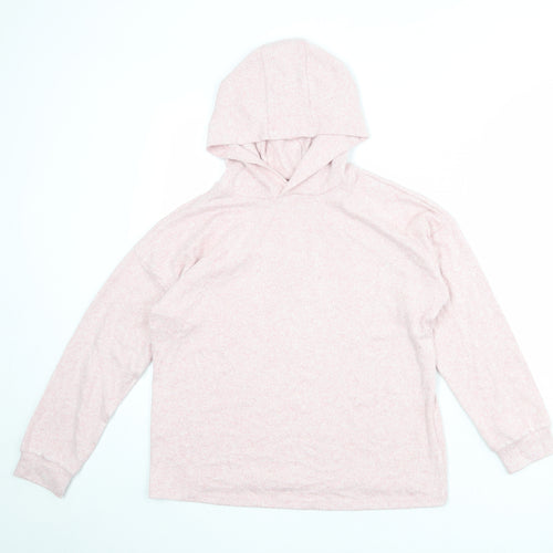 Marks and Spencer Girls Pink Polyester Pullover Hoodie Size 12-13 Years Pullover