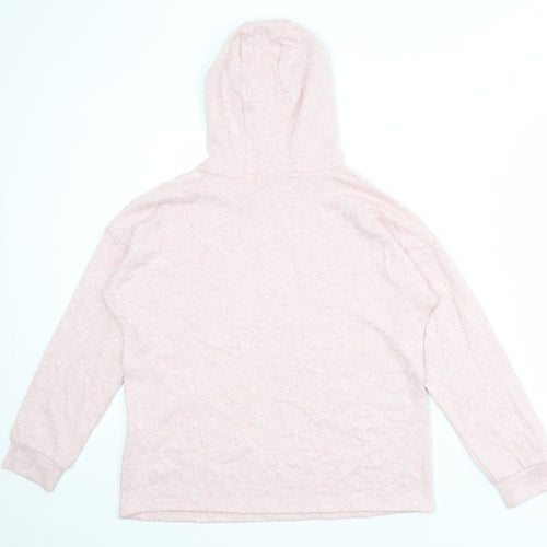 Marks and Spencer Girls Pink Polyester Pullover Hoodie Size 12-13 Years Pullover