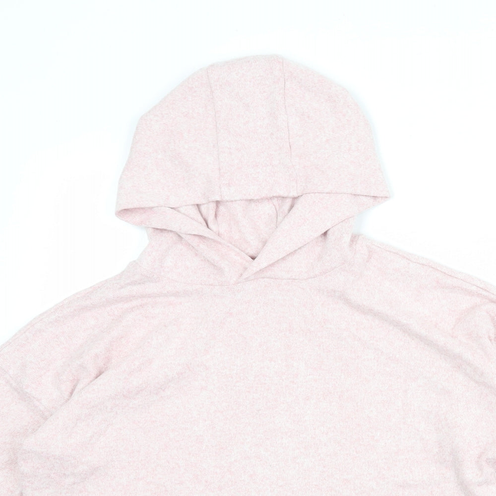 Marks and Spencer Girls Pink Polyester Pullover Hoodie Size 12-13 Years Pullover