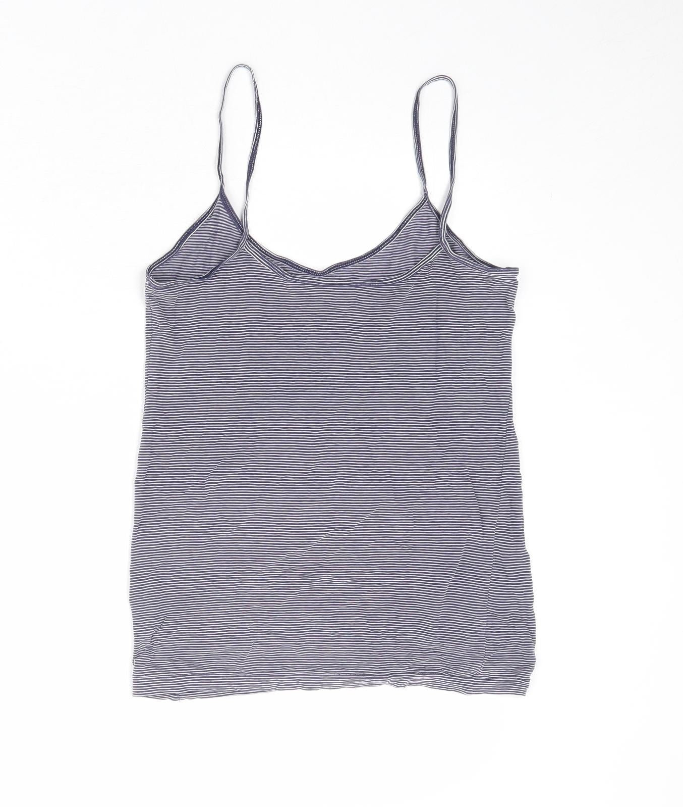 Gap Womens Blue Striped Polyester Camisole Tank Size XS Scoop Neck
