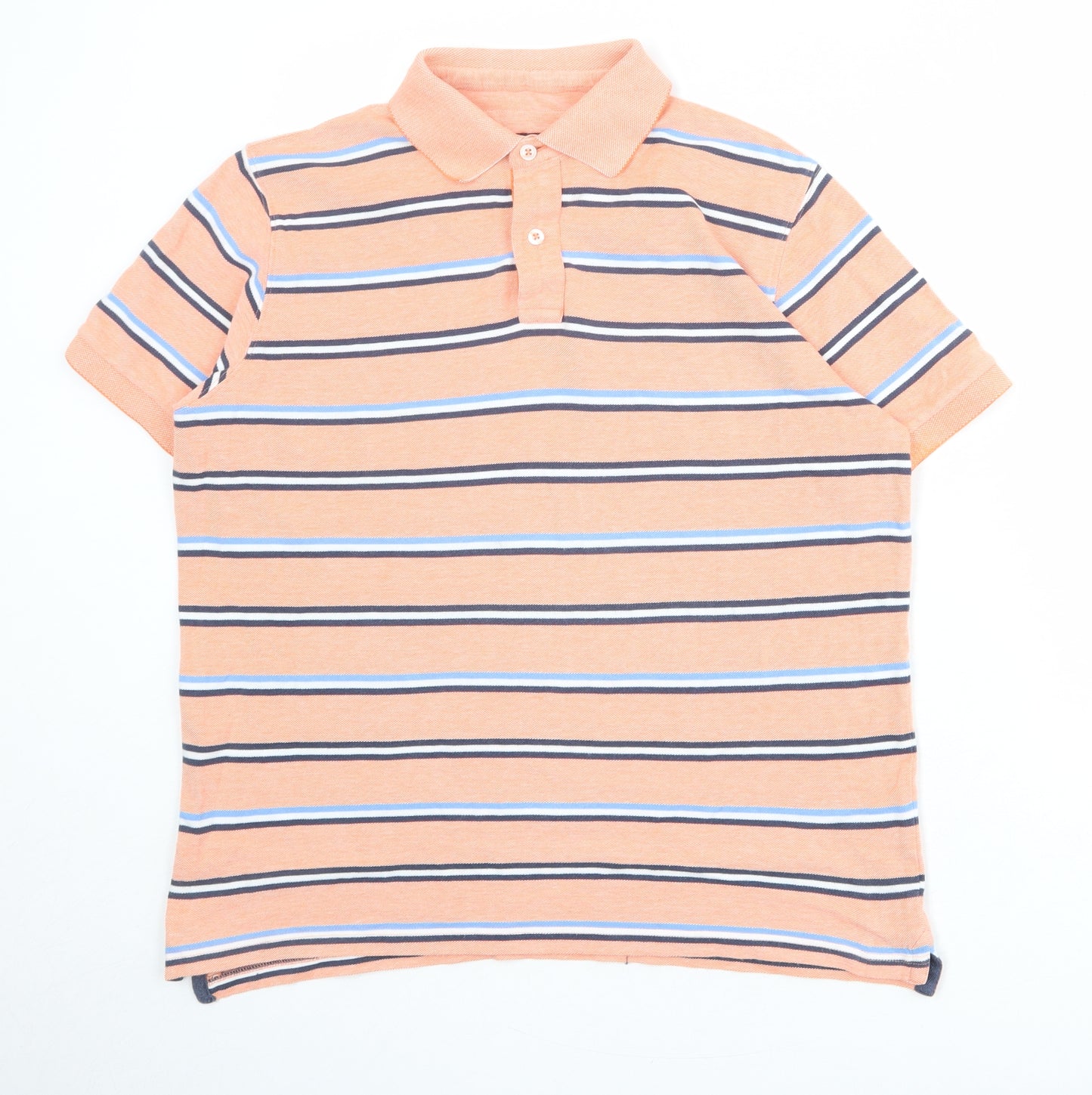 Brook Taverner Mens Pink Striped 100% Cotton Polo Size M Collared Button