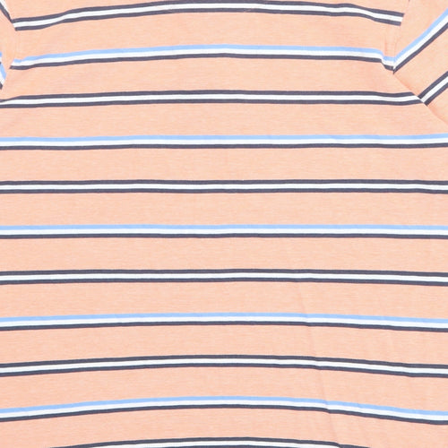 Brook Taverner Mens Pink Striped 100% Cotton Polo Size M Collared Button