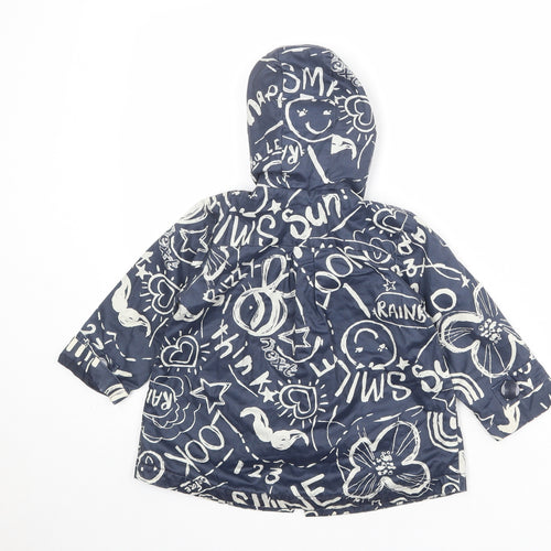 NEXT Girls Blue Geometric Jacket Size 2-3 Years Snap