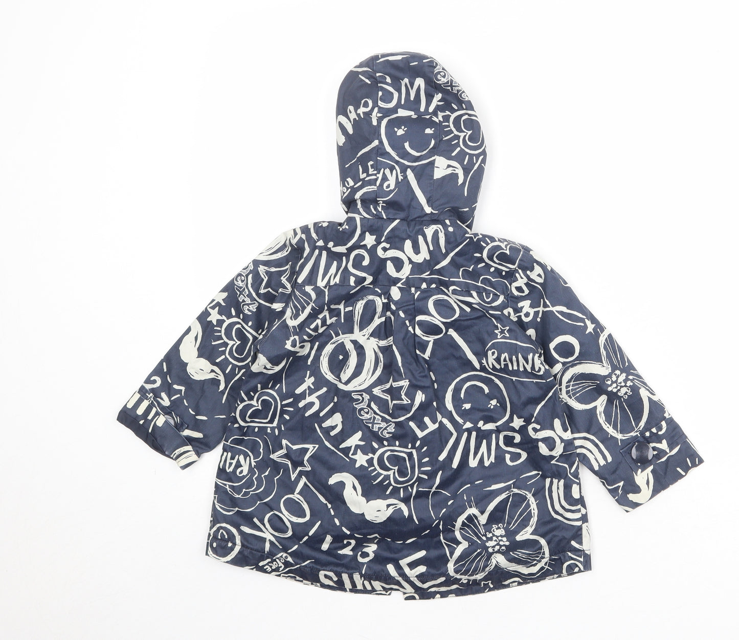 NEXT Girls Blue Geometric Jacket Size 2-3 Years Snap