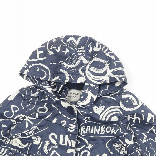 NEXT Girls Blue Geometric Jacket Size 2-3 Years Snap