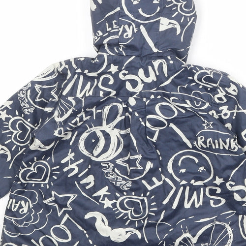 NEXT Girls Blue Geometric Jacket Size 2-3 Years Snap
