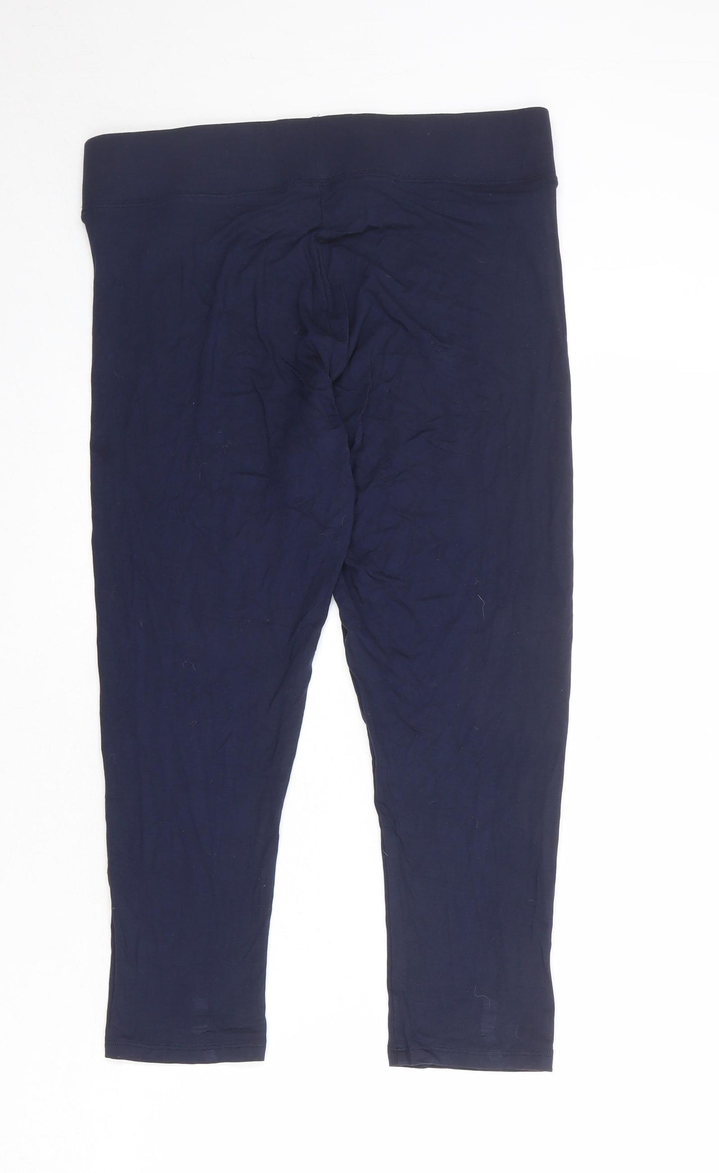 Marks and Spencer Womens Blue Viscose Capri Leggings Size 14