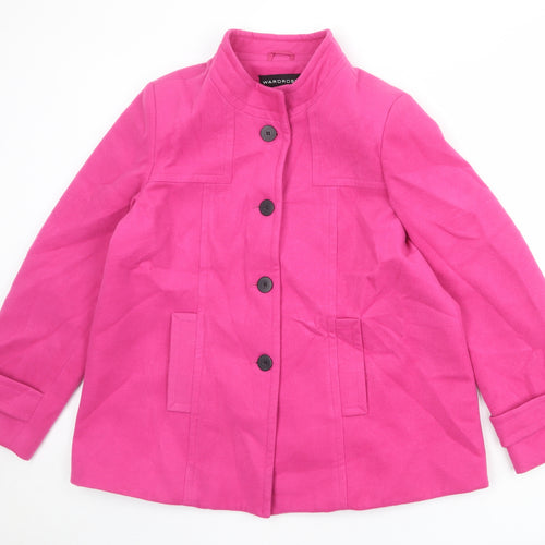 Wardrobe Womens Pink Pea Coat Coat Size 14 Button