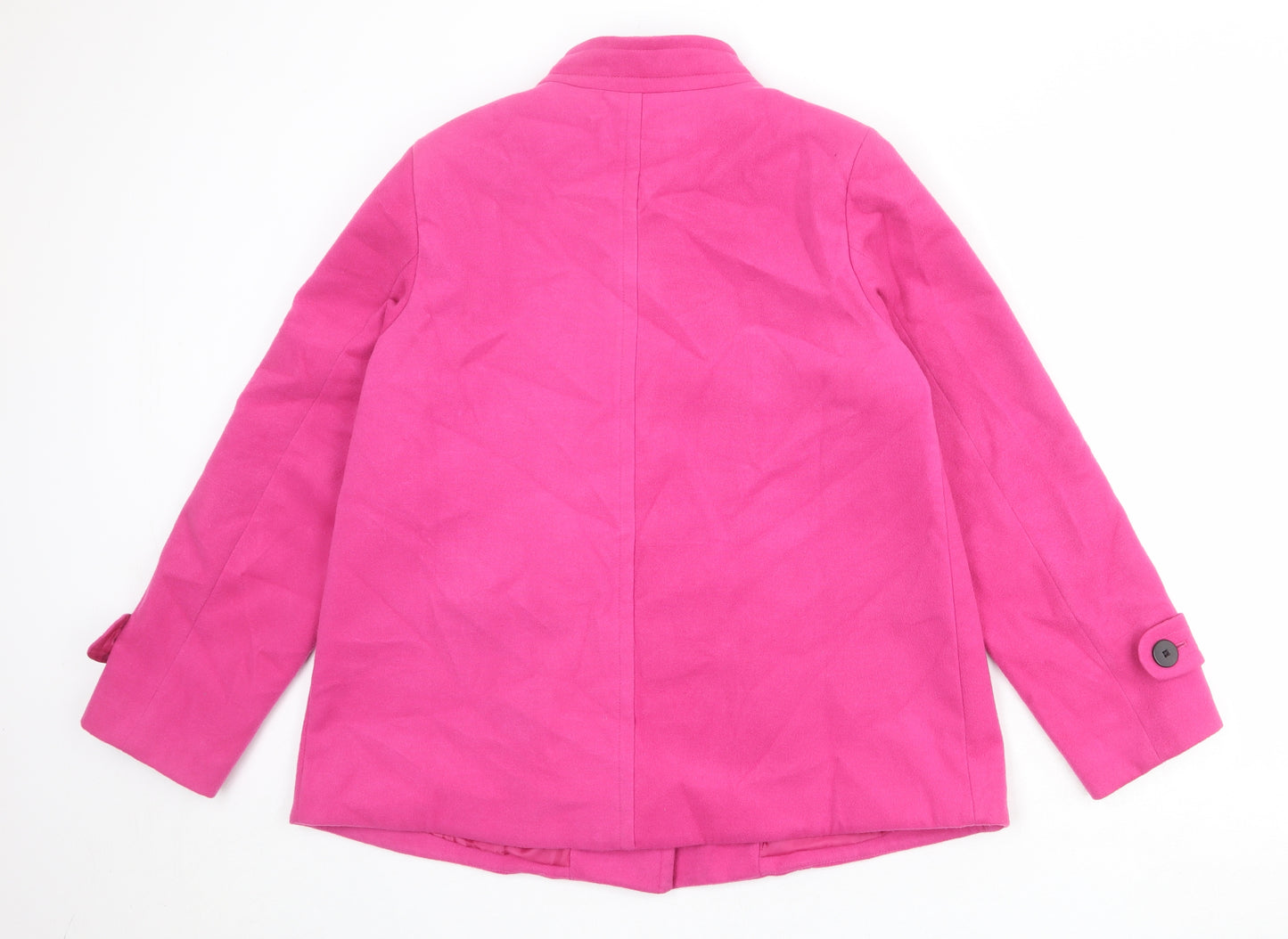 Wardrobe Womens Pink Pea Coat Coat Size 14 Button