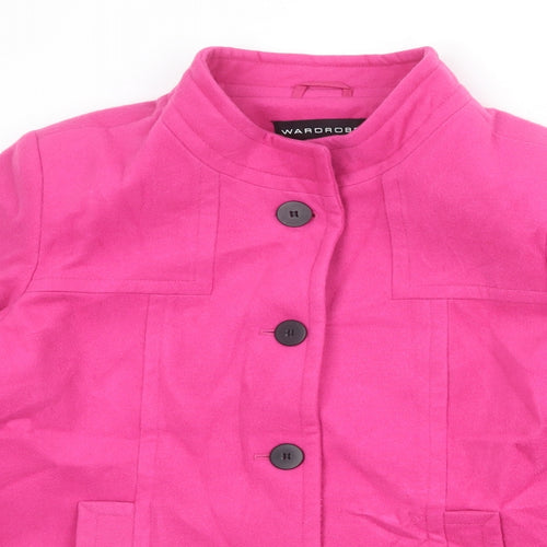 Wardrobe Womens Pink Pea Coat Coat Size 14 Button