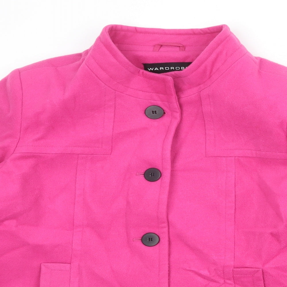 Wardrobe Womens Pink Pea Coat Coat Size 14 Button