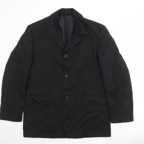 Monitor Mens Black Polyester Jacket Blazer Size 42 Regular