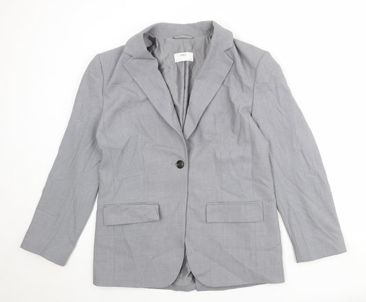 Marks and Spencer Womens Grey Polyester Jacket Suit Jacket Size 12