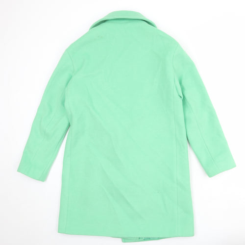 Marks and Spencer Womens Green Overcoat Coat Size 8 Button