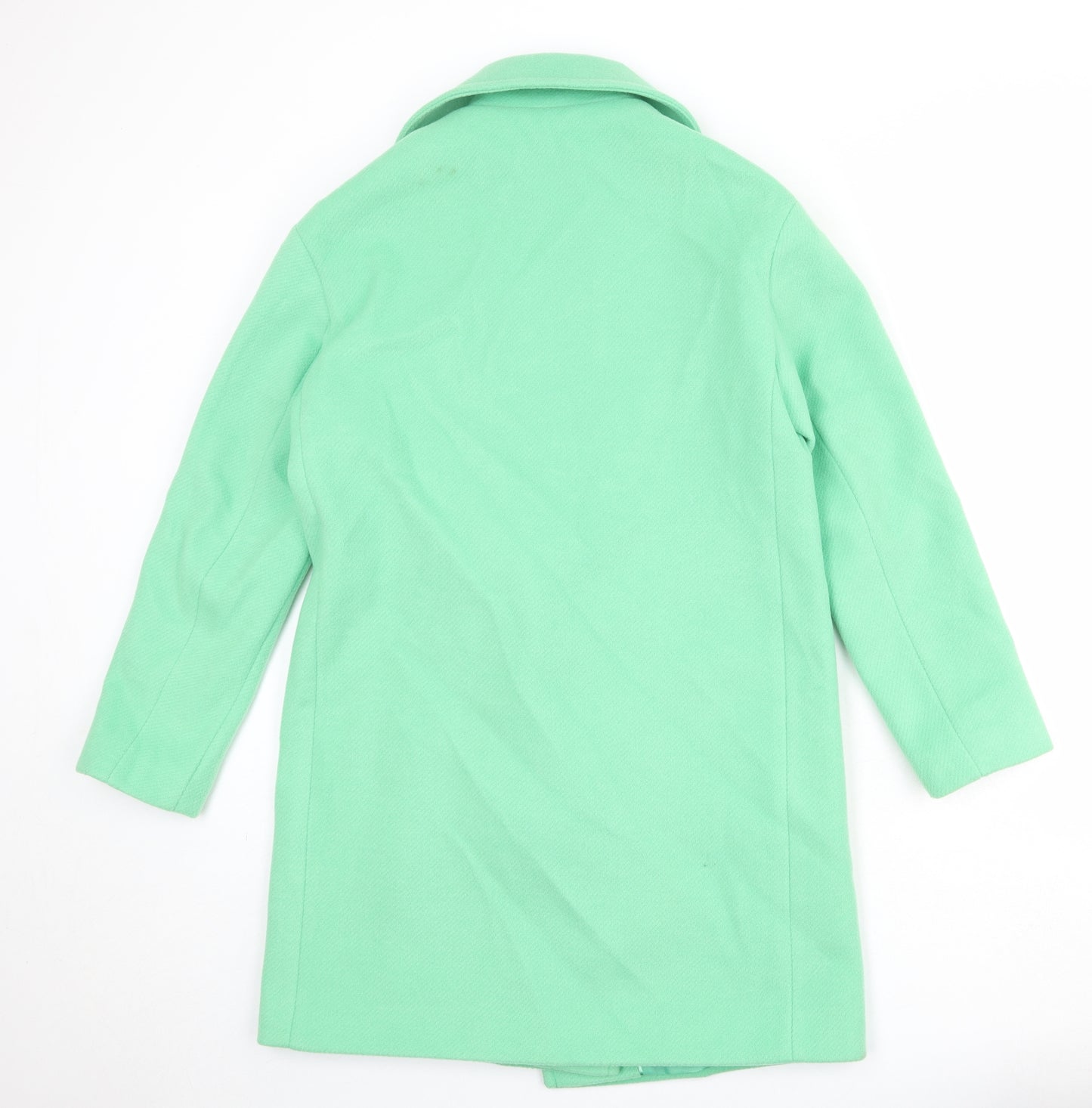 Marks and Spencer Womens Green Overcoat Coat Size 8 Button