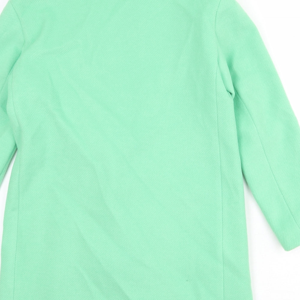 Marks and Spencer Womens Green Overcoat Coat Size 8 Button