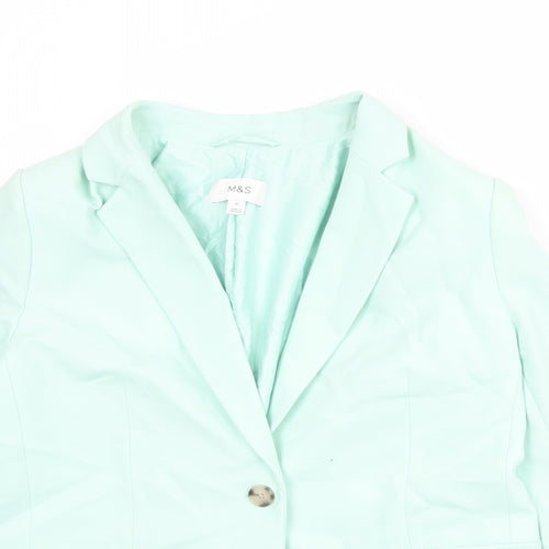 Marks and Spencer Womens Green Polyester Jacket Suit Jacket Size 12