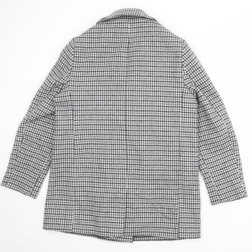 Marks and Spencer Womens Grey Geometric Jacket Blazer Size 14 Button