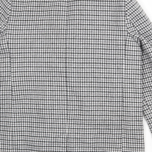 Marks and Spencer Womens Grey Geometric Jacket Blazer Size 14 Button