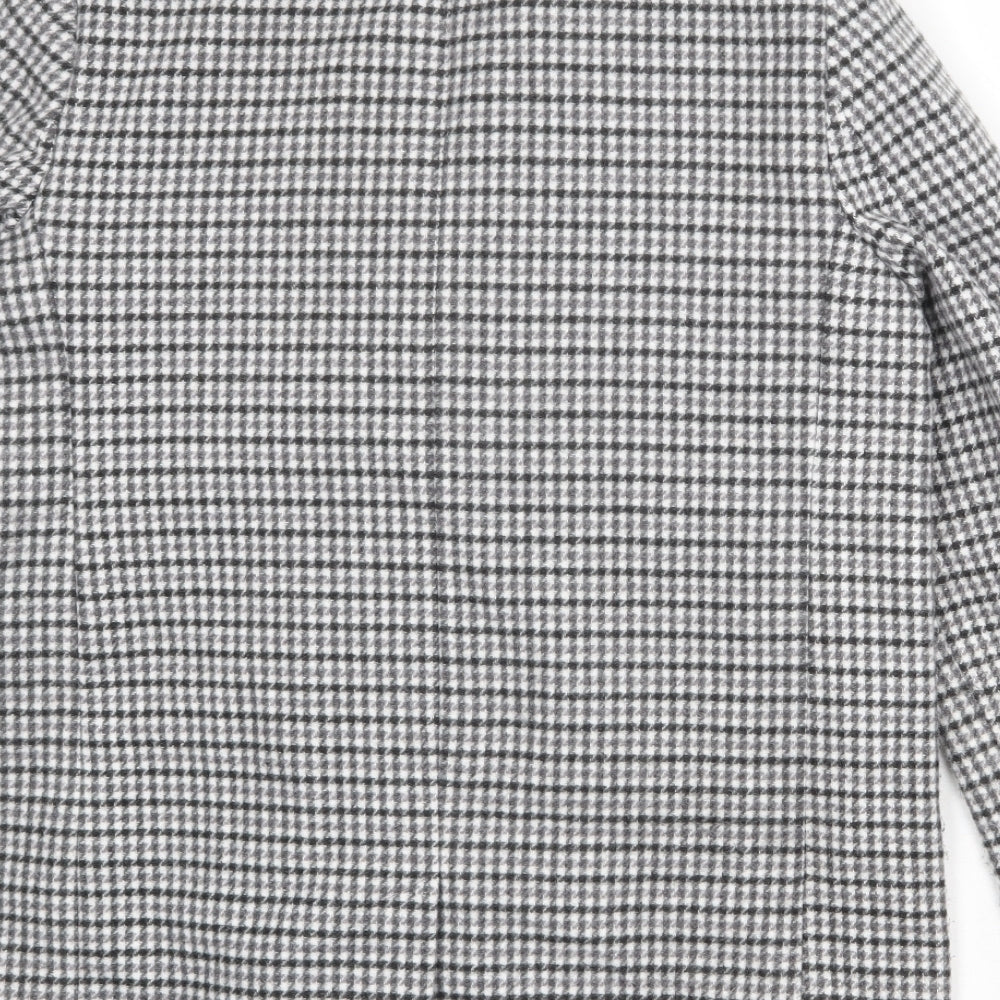 Marks and Spencer Womens Grey Geometric Jacket Blazer Size 14 Button