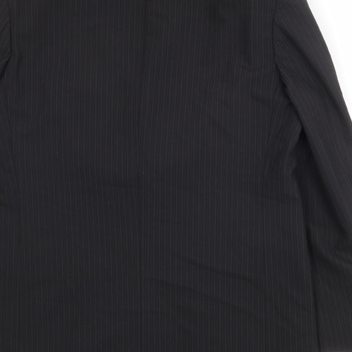 Marks and Spencer Mens Black Striped Polyester Jacket Suit Jacket Size 42 Regular