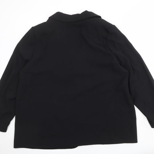 Marks and Spencer Womens Black Polyester Jacket Blazer Size 20 - Open Style