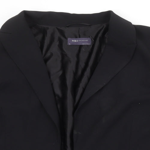 Marks and Spencer Womens Black Polyester Jacket Blazer Size 20 - Open Style