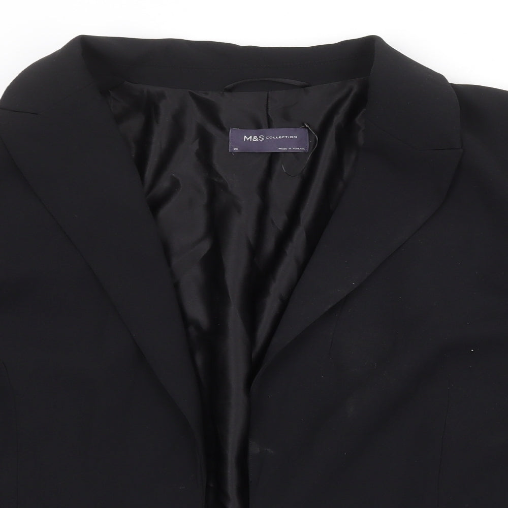 Marks and Spencer Womens Black Polyester Jacket Blazer Size 20 - Open Style