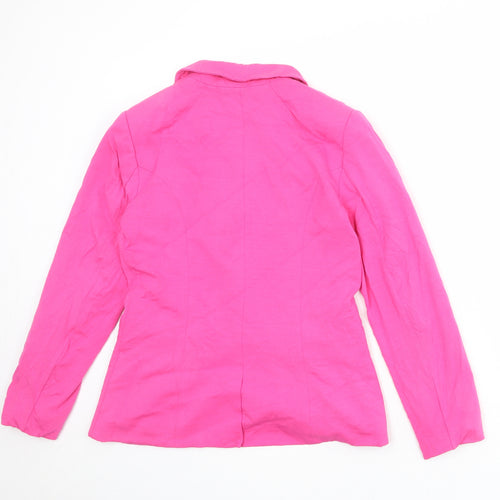 H&M Womens Pink Viscose Jacket Suit Jacket Size 12