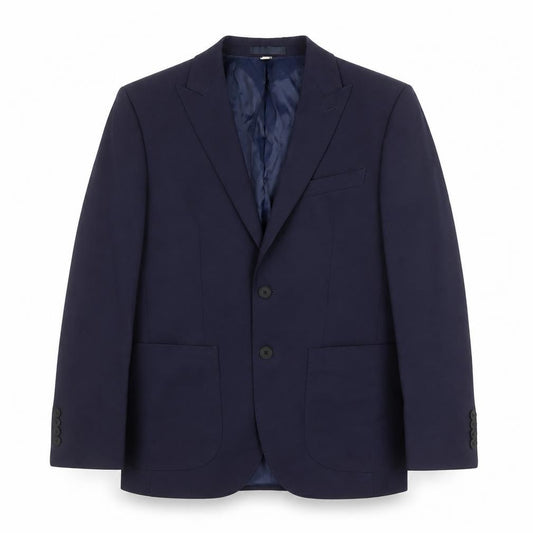 Front view of Autograph men’s blue polyester jacket suit jacket, size 38, regular