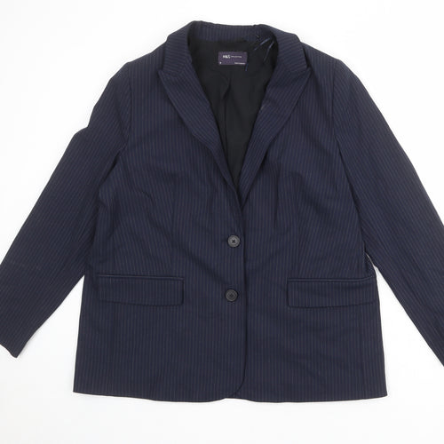 Marks and Spencer Womens Blue Polyester Jacket Suit Jacket Size 16