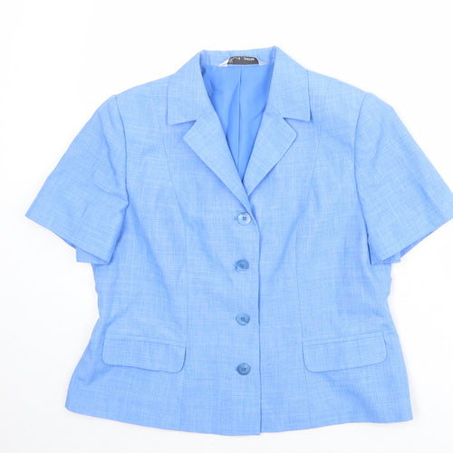 BHS Womens Blue Polyester Jacket Suit Top Size 16