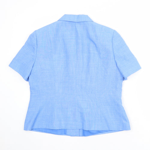 BHS Womens Blue Polyester Jacket Suit Top Size 16
